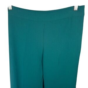 New Zara High Rise Wide Leg Trouser Size Md Dark Green Dress Pants Career Office